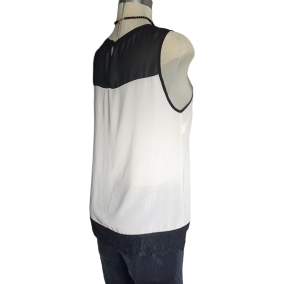 DOROTHY PERKINS Luxury Beige and Black Chiffon Sleeveless Blouse Size 14 - Picture 13 of 16
